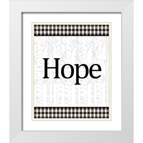Joy Peace Hope 3 White Modern Wood Framed Art Print with Double Matting by Allen, Kimberly