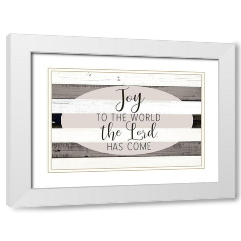 Joy to the World White Modern Wood Framed Art Print with Double Matting by Allen, Kimberly