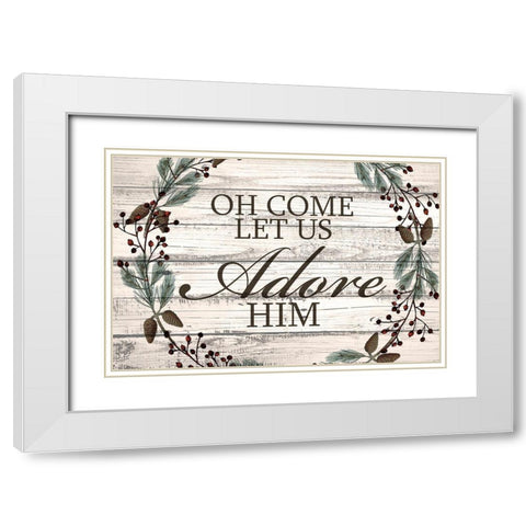 Let Us White Modern Wood Framed Art Print with Double Matting by Allen, Kimberly