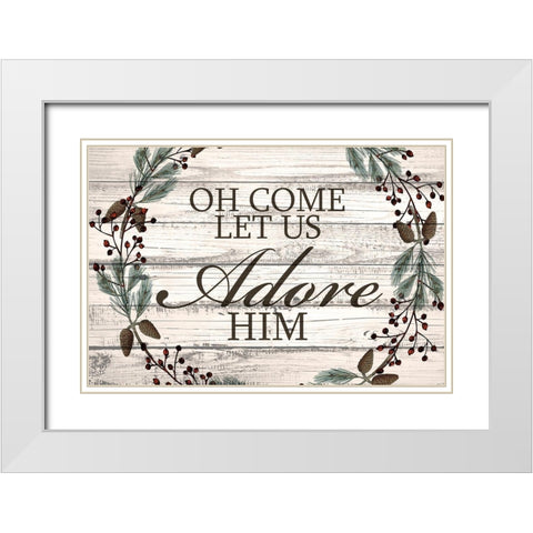 Let Us White Modern Wood Framed Art Print with Double Matting by Allen, Kimberly