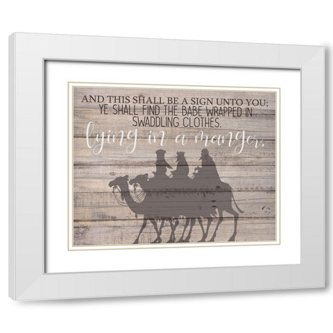 Lying in a Manger White Modern Wood Framed Art Print with Double Matting by Allen, Kimberly