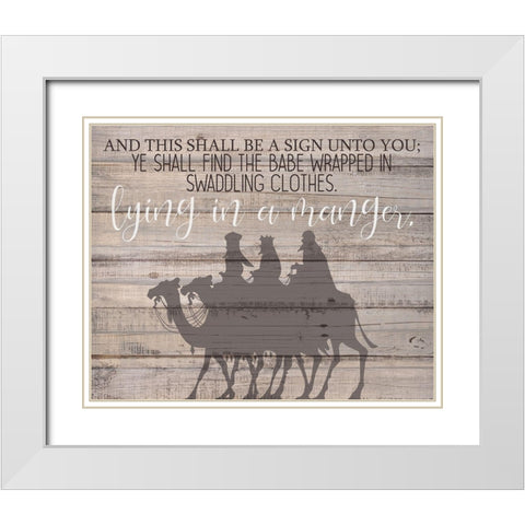 Lying in a Manger White Modern Wood Framed Art Print with Double Matting by Allen, Kimberly