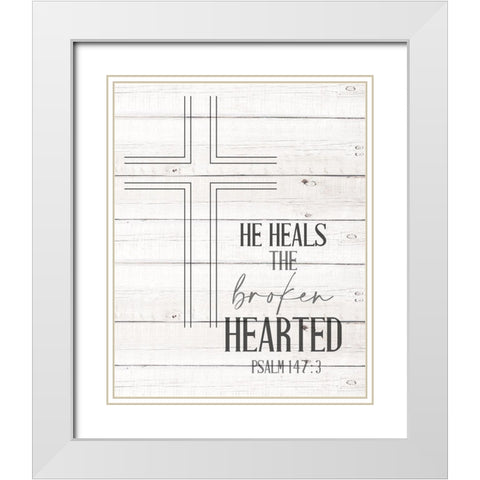 The Broken Hearted White Modern Wood Framed Art Print with Double Matting by Allen, Kimberly