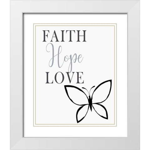 Faith Family 1 White Modern Wood Framed Art Print with Double Matting by Allen, Kimberly