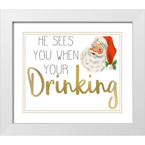 Christmas Cheer 4 White Modern Wood Framed Art Print with Double Matting by Allen, Kimberly