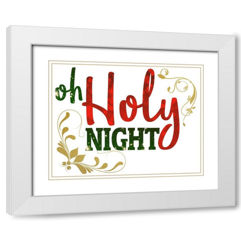 Christmas Night 1 White Modern Wood Framed Art Print with Double Matting by Allen, Kimberly
