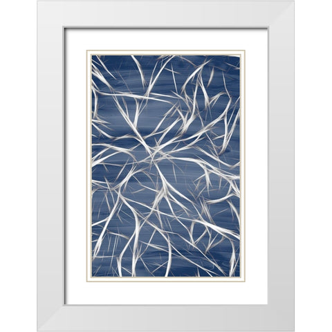 Branching Blue 2 White Modern Wood Framed Art Print with Double Matting by Allen, Kimberly