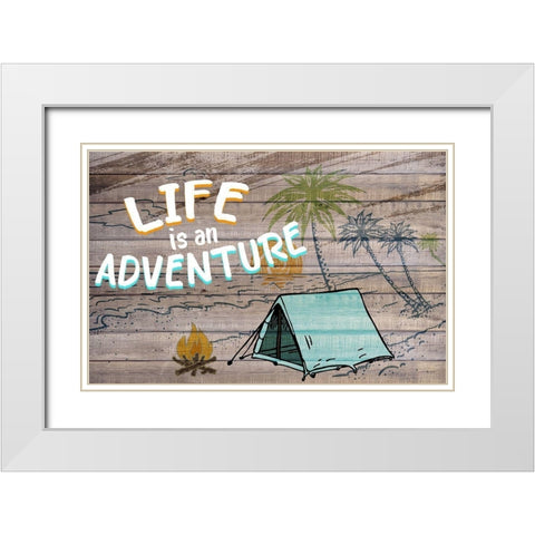 Life Camping Adventure White Modern Wood Framed Art Print with Double Matting by Allen, Kimberly
