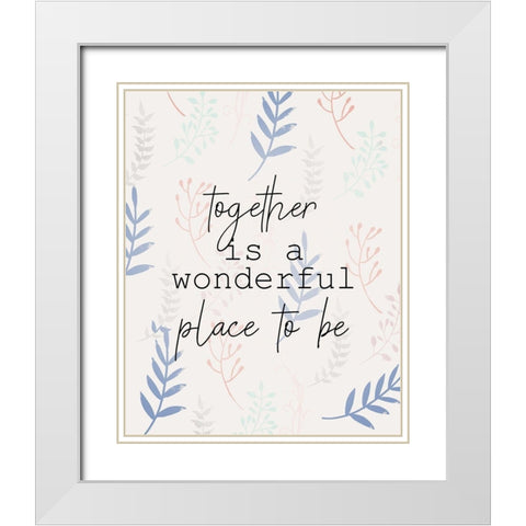 Together Place White Modern Wood Framed Art Print with Double Matting by Allen, Kimberly