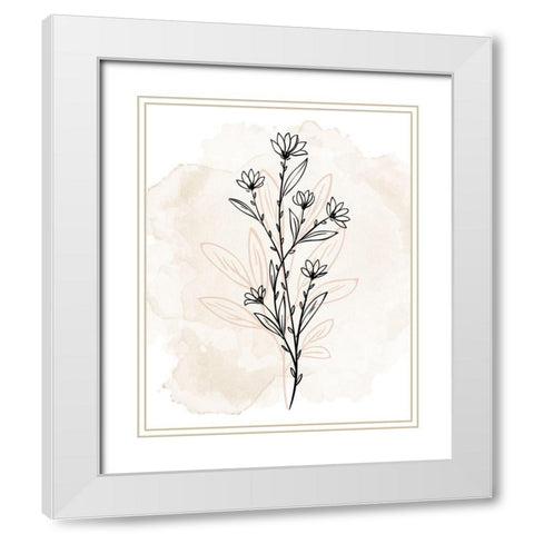Floral Sketch 2 White Modern Wood Framed Art Print with Double Matting by Allen, Kimberly