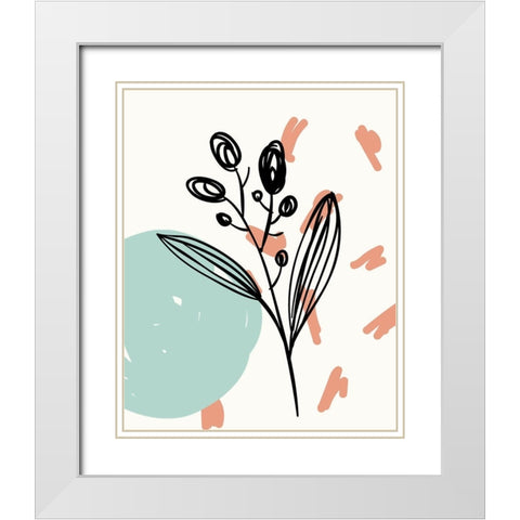Spring Organics 1 White Modern Wood Framed Art Print with Double Matting by Allen, Kimberly