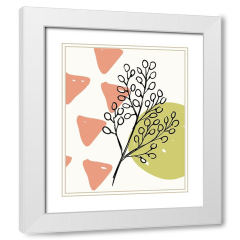 Spring Organics 2 White Modern Wood Framed Art Print with Double Matting by Allen, Kimberly