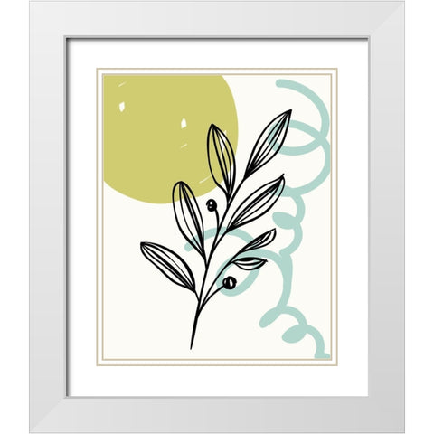 Spring Organics 3 White Modern Wood Framed Art Print with Double Matting by Allen, Kimberly