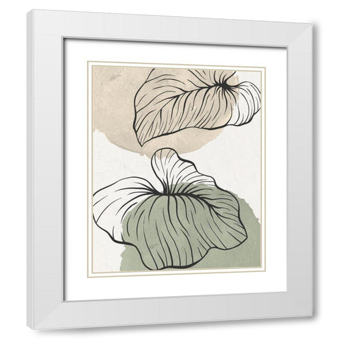 Palm Organics 2 White Modern Wood Framed Art Print with Double Matting by Allen, Kimberly