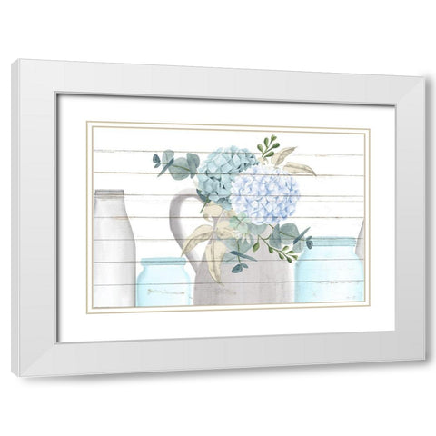 Row of Glass White Modern Wood Framed Art Print with Double Matting by Allen, Kimberly