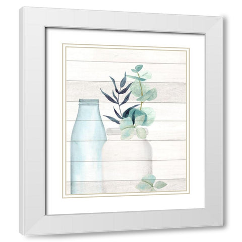 Seaglass 1 White Modern Wood Framed Art Print with Double Matting by Allen, Kimberly