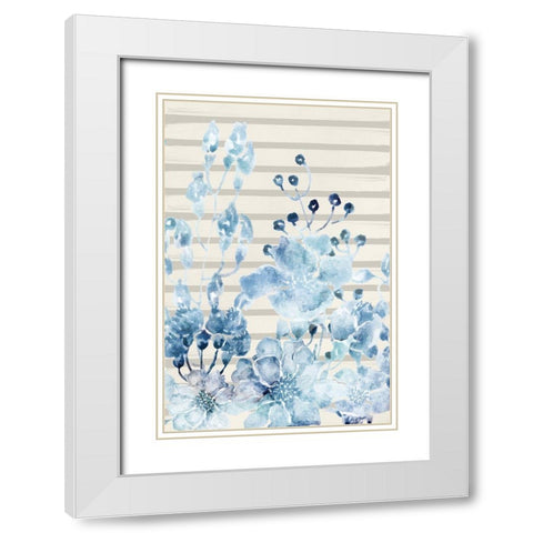 Wildflower Blues 2 White Modern Wood Framed Art Print with Double Matting by Allen, Kimberly