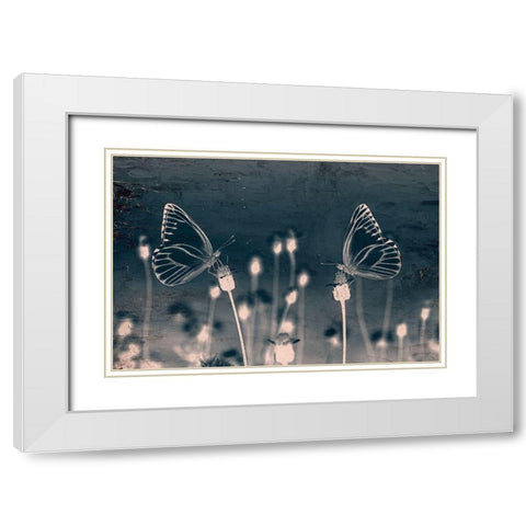 Butterfly Love White Modern Wood Framed Art Print with Double Matting by Allen, Kimberly