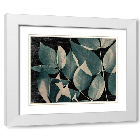 Dusty Leaves 2 White Modern Wood Framed Art Print with Double Matting by Allen, Kimberly