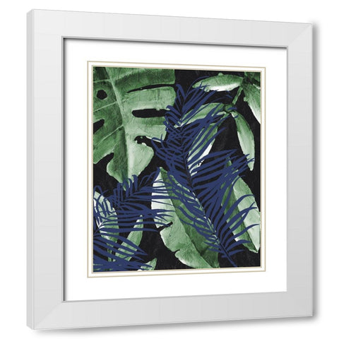 Tropic Palms 1 White Modern Wood Framed Art Print with Double Matting by Allen, Kimberly