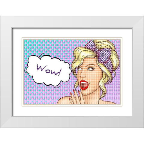 Wow 1 White Modern Wood Framed Art Print with Double Matting by Allen, Kimberly