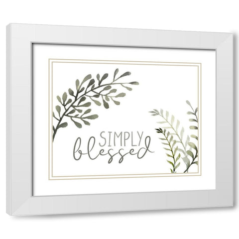 Simple Blessed Branches White Modern Wood Framed Art Print with Double Matting by Allen, Kimberly