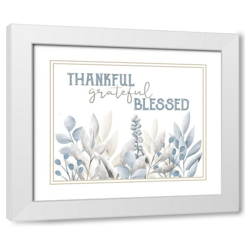 Grateful 3 White Modern Wood Framed Art Print with Double Matting by Allen, Kimberly
