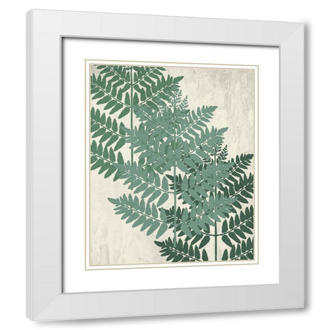 Fern 1 Greens White Modern Wood Framed Art Print with Double Matting by Allen, Kimberly