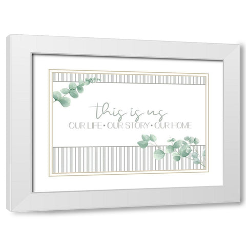 This is Us Stripes White Modern Wood Framed Art Print with Double Matting by Allen, Kimberly