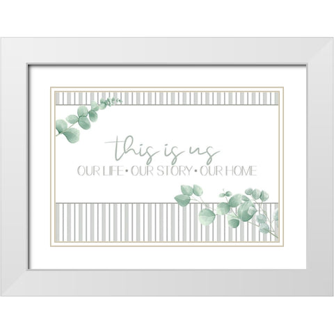 This is Us Stripes White Modern Wood Framed Art Print with Double Matting by Allen, Kimberly