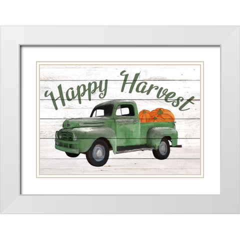 Happy Harvest White Modern Wood Framed Art Print with Double Matting by Allen, Kimberly