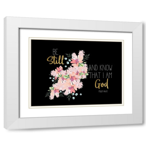 Be Still Pink White Modern Wood Framed Art Print with Double Matting by Allen, Kimberly