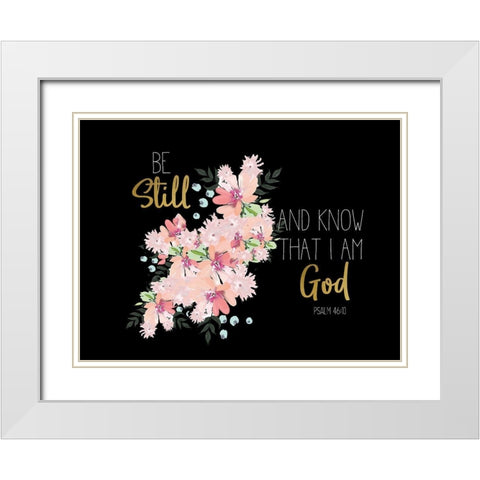 Be Still Pink White Modern Wood Framed Art Print with Double Matting by Allen, Kimberly