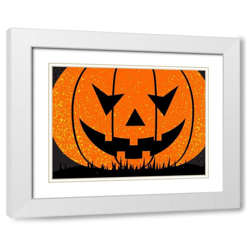 Jack O Lantern White Modern Wood Framed Art Print with Double Matting by Allen, Kimberly
