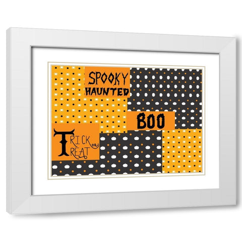 BOO White Modern Wood Framed Art Print with Double Matting by Allen, Kimberly