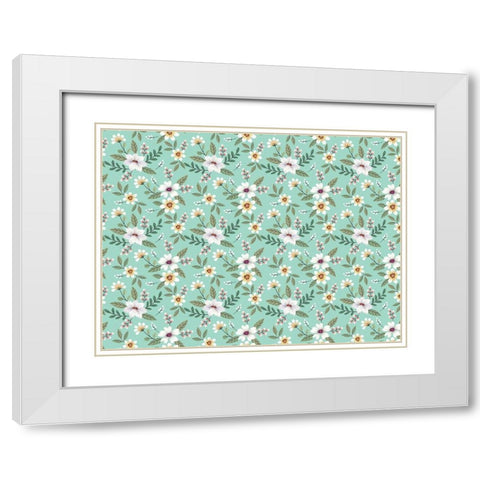 Floral Fun 1 White Modern Wood Framed Art Print with Double Matting by Allen, Kimberly