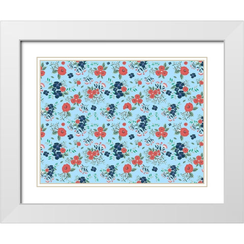 Floral Fun 2 White Modern Wood Framed Art Print with Double Matting by Allen, Kimberly