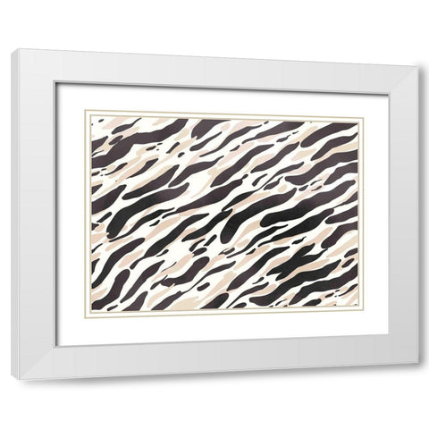 Zebra Mask White Modern Wood Framed Art Print with Double Matting by Allen, Kimberly