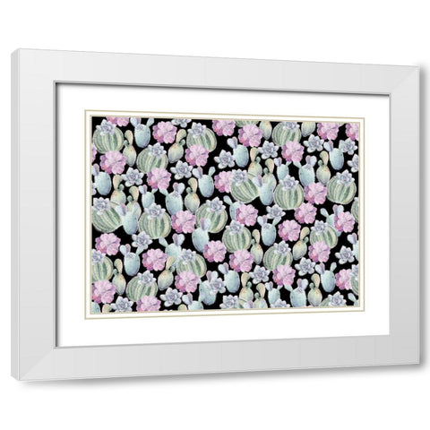 Succulent Love White Modern Wood Framed Art Print with Double Matting by Allen, Kimberly