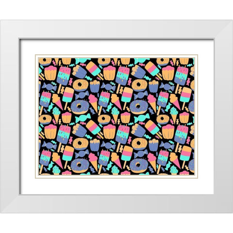 Sweets White Modern Wood Framed Art Print with Double Matting by Allen, Kimberly