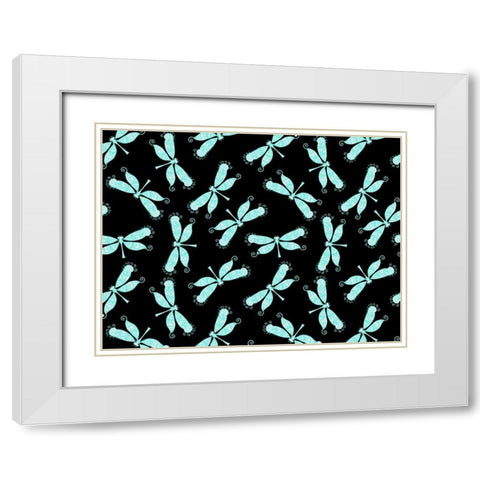 Dragonflies White Modern Wood Framed Art Print with Double Matting by Allen, Kimberly