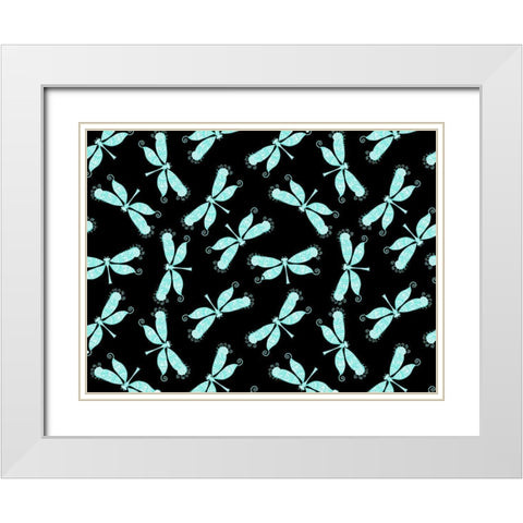Dragonflies White Modern Wood Framed Art Print with Double Matting by Allen, Kimberly