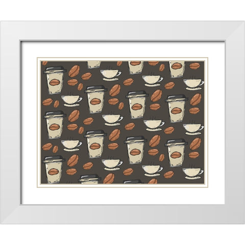 I Love Coffee White Modern Wood Framed Art Print with Double Matting by Allen, Kimberly