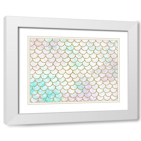 Mermaid Scales White Modern Wood Framed Art Print with Double Matting by Allen, Kimberly