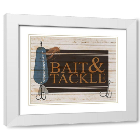 Bait and Tackle V2 White Modern Wood Framed Art Print with Double Matting by Allen, Kimberly
