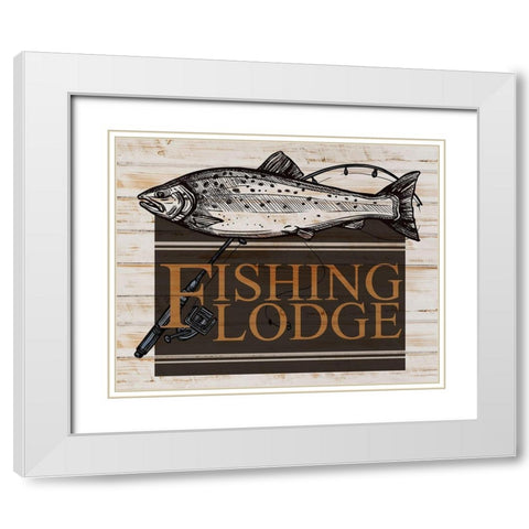 Fishing Lodge V2 White Modern Wood Framed Art Print with Double Matting by Allen, Kimberly