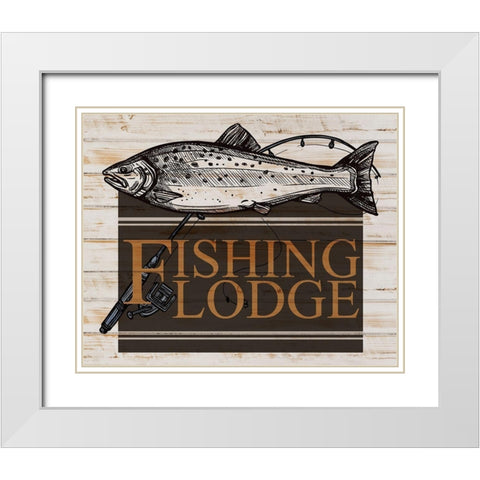 Fishing Lodge V2 White Modern Wood Framed Art Print with Double Matting by Allen, Kimberly
