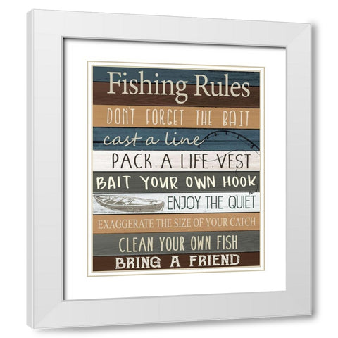 Fishing v2 White Modern Wood Framed Art Print with Double Matting by Allen, Kimberly