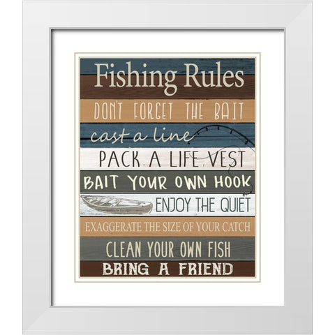 Fishing v2 White Modern Wood Framed Art Print with Double Matting by Allen, Kimberly