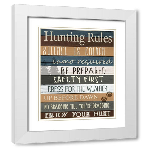 Hunting Rules v2 White Modern Wood Framed Art Print with Double Matting by Allen, Kimberly